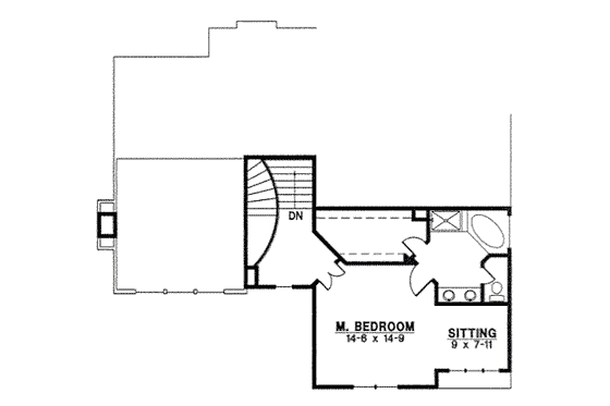 Floor Plan - Upper Floor for Traditional House Plan #67-804 - 3 bed, 2 bath