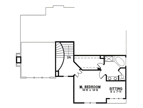 Traditional Floor Plan - Upper Floor Plan #67-804