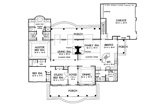 Floor Plan - Main Floor for Classical House Plan #929-257 - 3 bed, 2.5 bath
