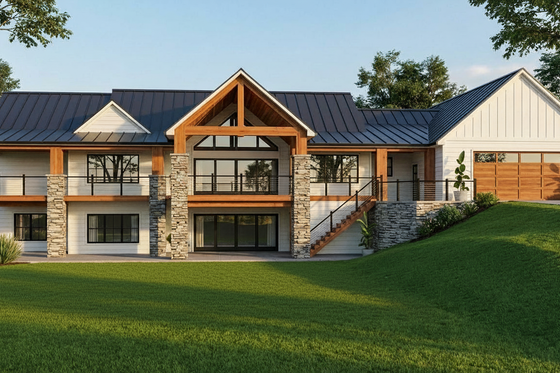 Exterior - Rear Elevation for Barndominium House Plan #1064-302 - 3 bed, 3 bath