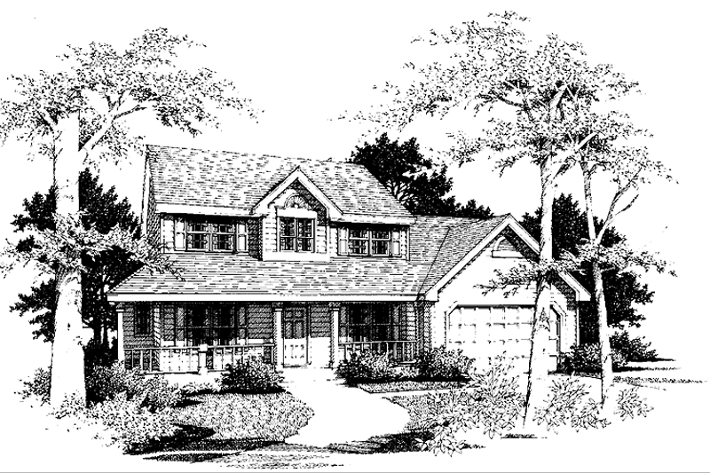 Architectural House Design - Country Exterior - Front Elevation Plan #300-130