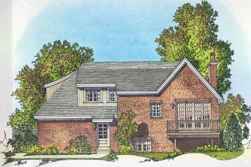 House Blueprint - Exterior - Rear Elevation for Contemporary House Plan #1016-99 - 3 bed, 2.5 bath