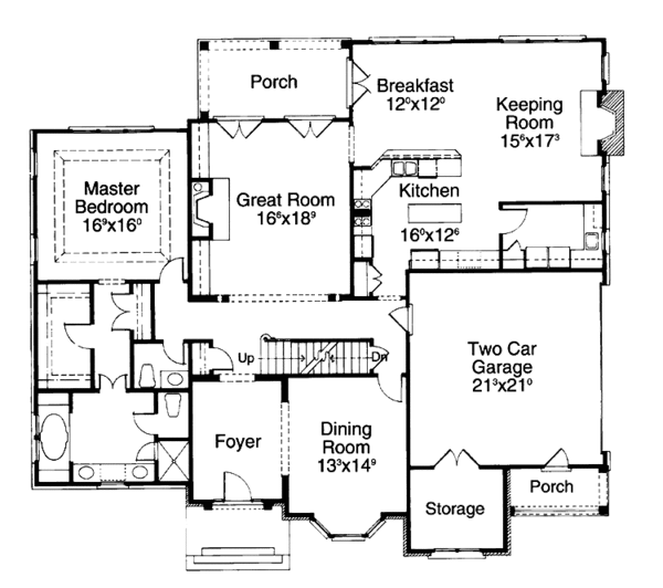 House Plan Design - Colonial Floor Plan - Main Floor Plan #429-178