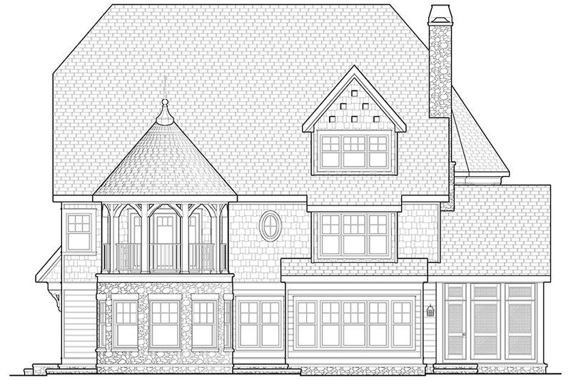 Home Plan - Exterior - Rear Elevation 2 for Craftsman House Plan #928-34 - 3 bed, 3 bath