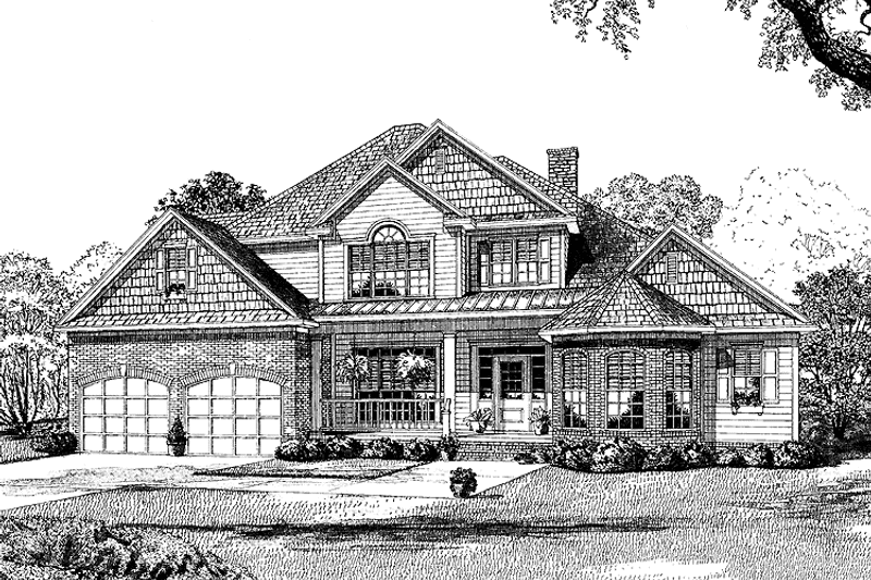 Home Plan - Exterior - Front Elevation 3 for Traditional House Plan #17-2802 - 4 bed, 3 bath