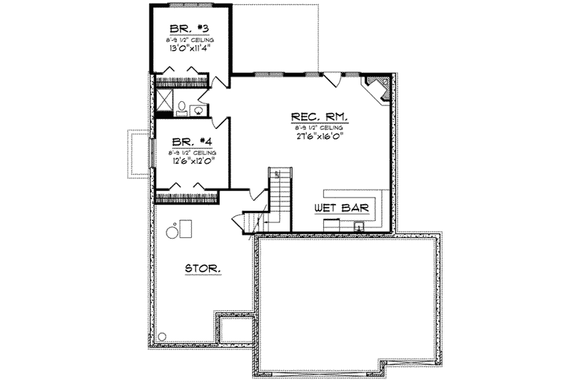 Home Plan - Floor Plan - Other Floor for European House Plan #70-692 - 4 bed, 2.5 bath