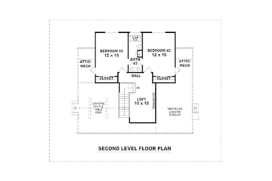 Floor Plan - Upper Floor for Farmhouse House Plan #81-13813 - 3 bed, 3 bath