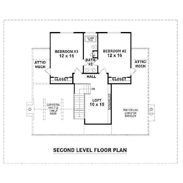 Farmhouse Floor Plan - Upper Floor Plan #81-13813