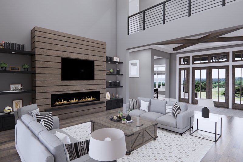 Architectural House Design - Interior - Family Room for Farmhouse House Plan #51-1240 - 4 bed, 3.5 bath