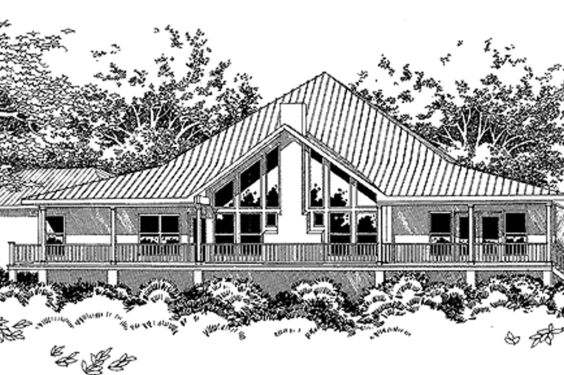 Architectural House Design - Exterior - Rear Elevation for Country House Plan #472-190 - 2 bed, 2 bath