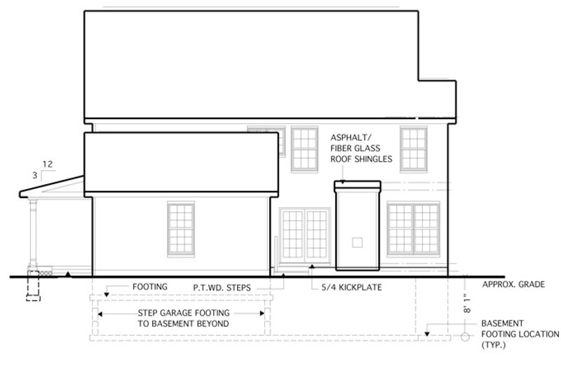 Architectural House Design - Exterior - Rear Elevation for Traditional House Plan #1053-52 - 3 bed, 2.5 bath