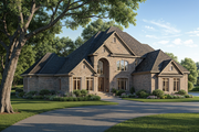 European Style House Plan - 4 Beds 5 Baths 4360 Sq/Ft Plan #17-577 Exterior 