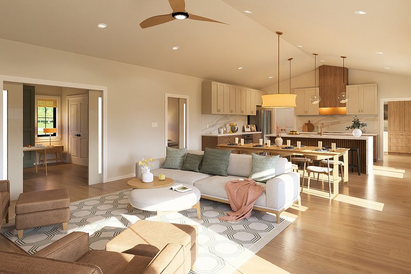 Architectural House Design - Interior - Family Room for Farmhouse House Plan #126-310 - 3 bed, 2.5 bath