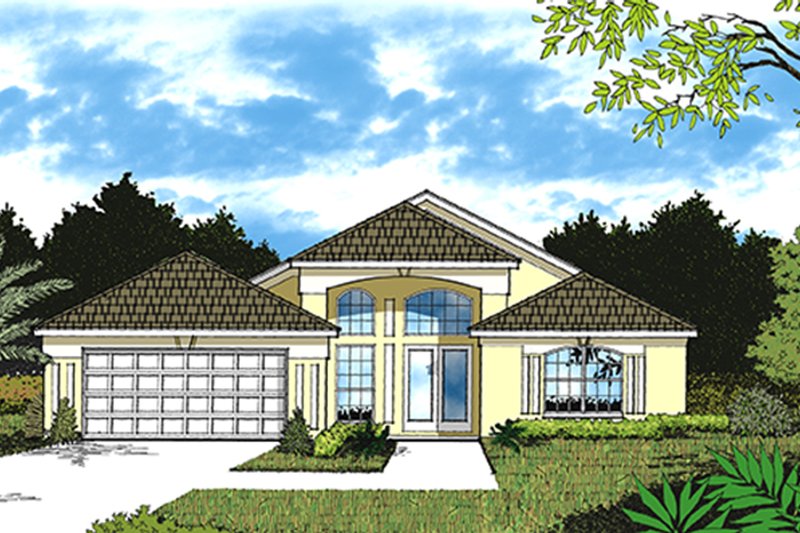 Dream House Plan - Exterior - Front Elevation 4 for Mediterranean House Plan #417-828 - 3 bed, 2 bath