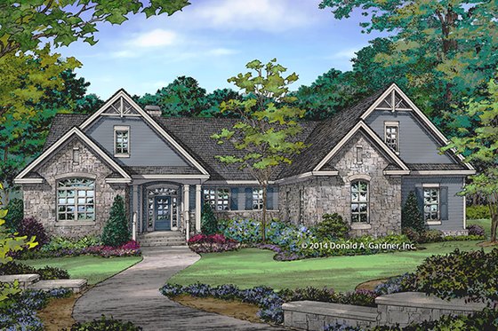 Exterior - Front Elevation 3 for Craftsman House Plan #929-978 - 4 bed, 3 bath