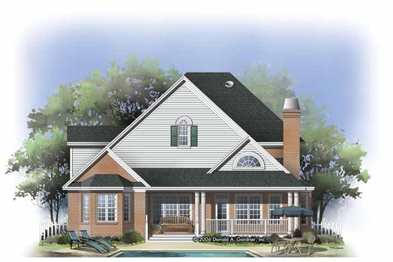 Exterior - Rear Elevation for Traditional House Plan #929-796 - 5 bed, 4 bath