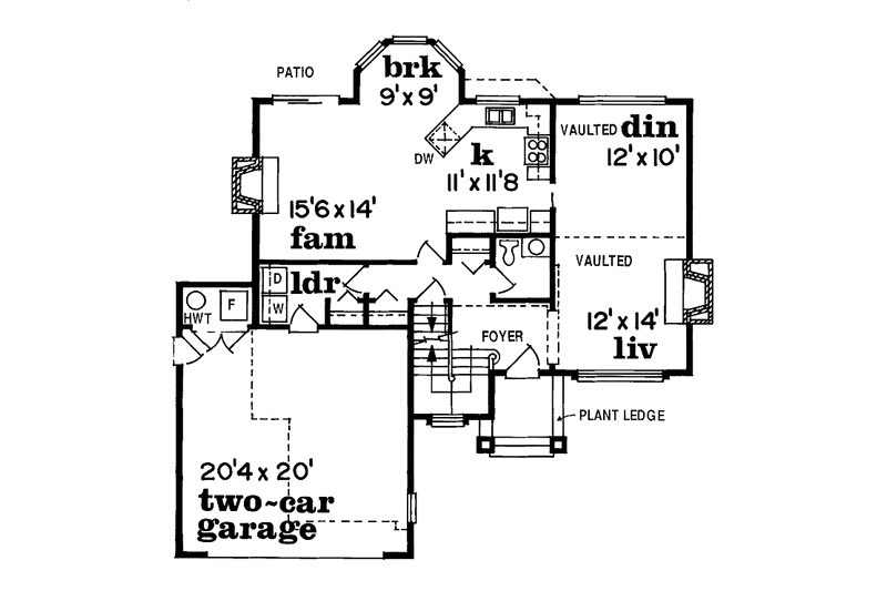 House Blueprint - Floor Plan - Main Floor for Mediterranean House Plan #47-816 - 3 bed, 2.5 bath