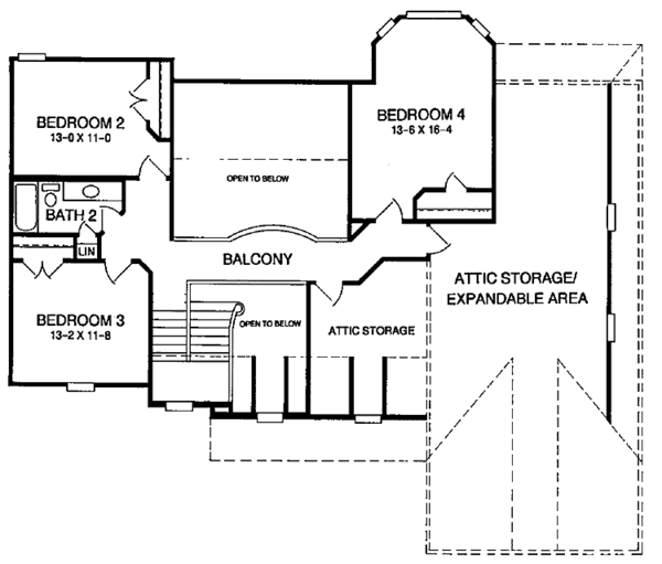 House Design - Colonial Floor Plan - Upper Floor Plan #952-46