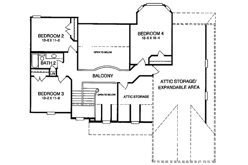 Dream House Plan - Floor Plan - Upper Floor for Colonial House Plan #952-46 - 4 bed, 2.5 bath