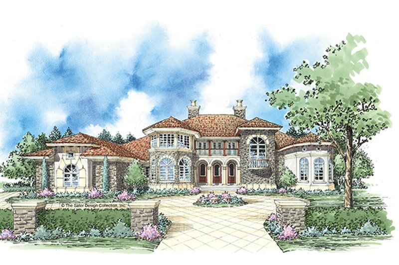 Dream House Plan - Exterior - Front Elevation 3 for Mediterranean House Plan #930-343 - 4 bed, 3.5 bath
