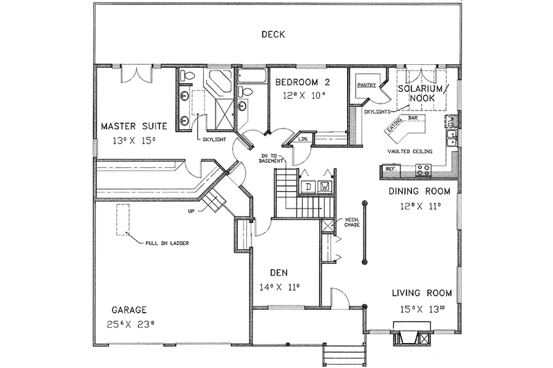 Architectural House Design - Floor Plan - Main Floor for Country House Plan #60-965 - 4 bed, 3 bath
