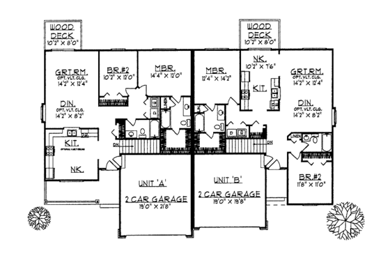 Floor Plan - Main Floor for Ranch House Plan #70-1347 - 4 bed, 4 bath