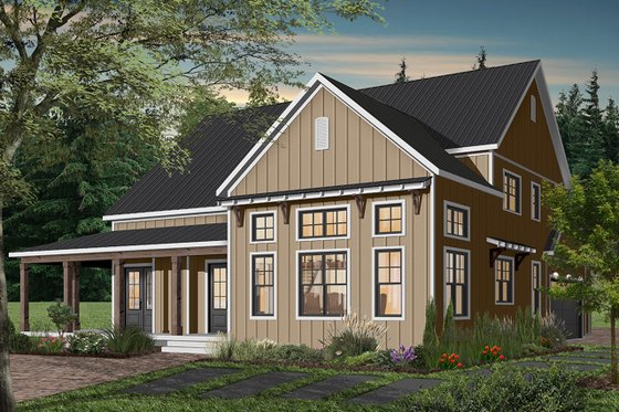 Exterior - Rear Elevation 3 for Farmhouse House Plan #23-2690 - 4 bed, 3.5 bath