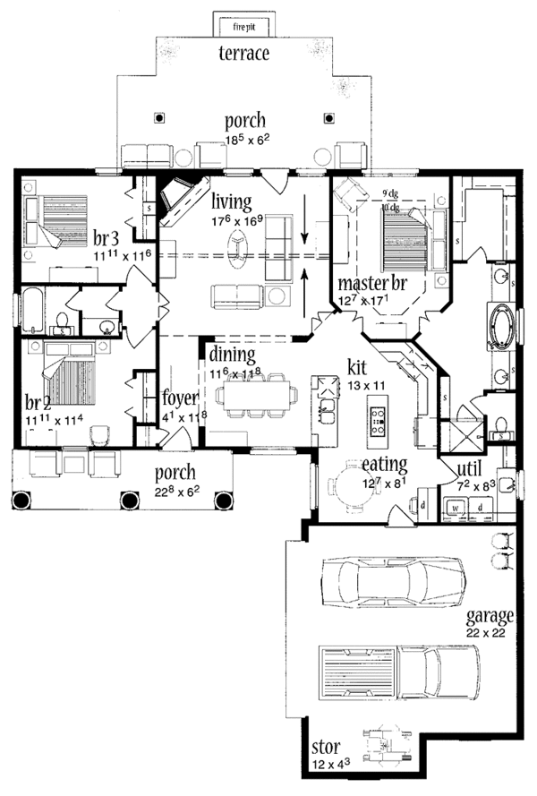 Home Plan - Classical Floor Plan - Main Floor Plan #36-549
