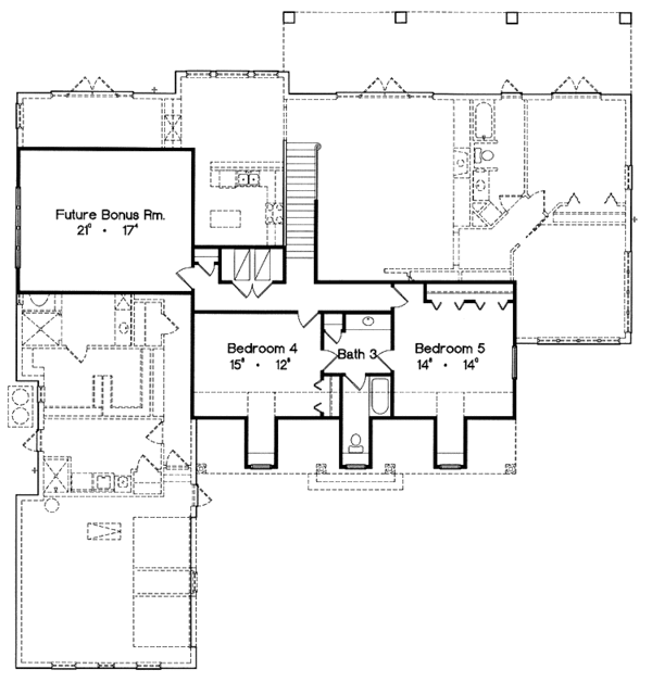 House Design - Classical Floor Plan - Upper Floor Plan #417-652