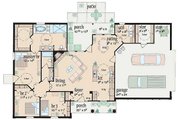 European Style House Plan - 3 Beds 2 Baths 1601 Sq/Ft Plan #36-142 