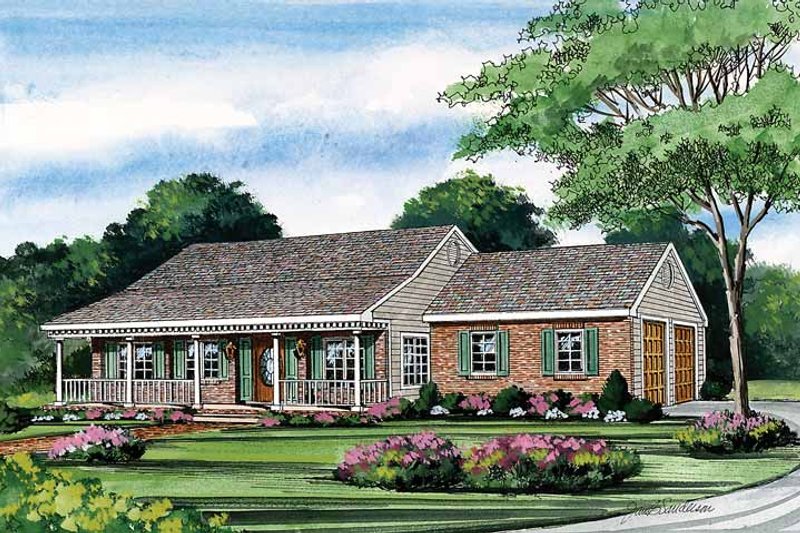 Architectural House Design - Exterior - Front Elevation 3 for Country House Plan #314-189 - 3 bed, 2 bath