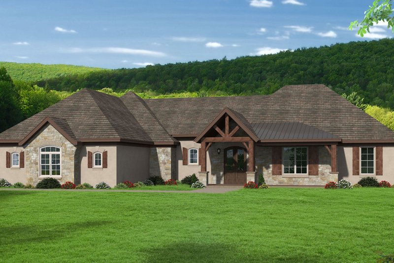 House Design - Exterior - Front Elevation for Southern House Plan #932-1289 - 3 bed, 2.5 bath