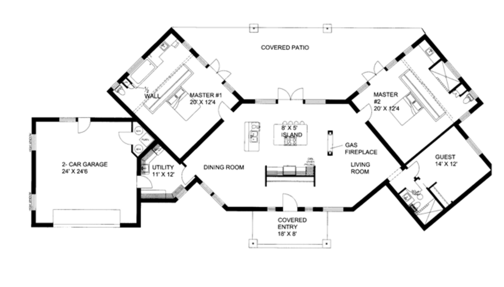 Contemporary Style House  Plan  3 Beds 3 Baths 2661 Sq Ft 