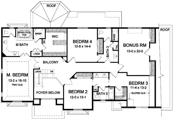Home Plan - Classical Floor Plan - Upper Floor Plan #328-416