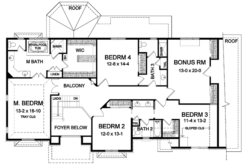 Home Plan - Floor Plan - Upper Floor for Classical House Plan #328-416 - 4 bed, 3.5 bath