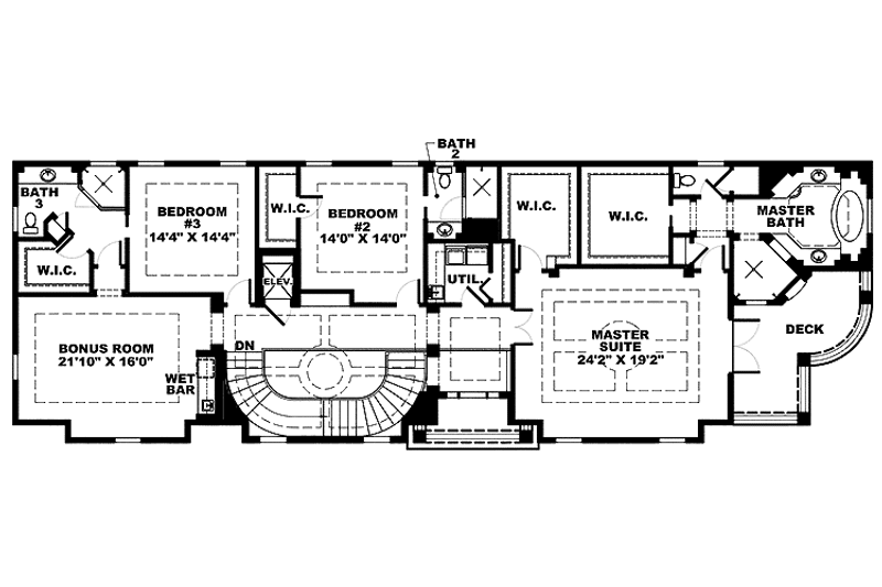 Home Plan - Floor Plan - Upper Floor for Classical House Plan #1017-152 - 3 bed, 3.5 bath