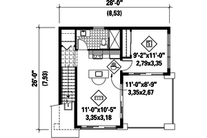 Floor Plan - Upper Floor for Contemporary House Plan #25-4753 - 1 bed, 1 bath