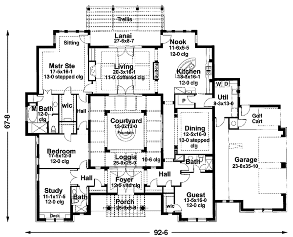 Dream House Plan - Mediterranean Floor Plan - Main Floor Plan #120-204