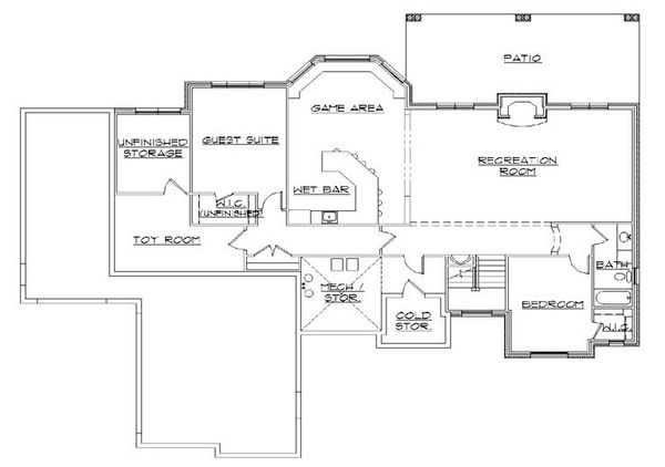 Home Plan - European Floor Plan - Lower Floor Plan #5-288