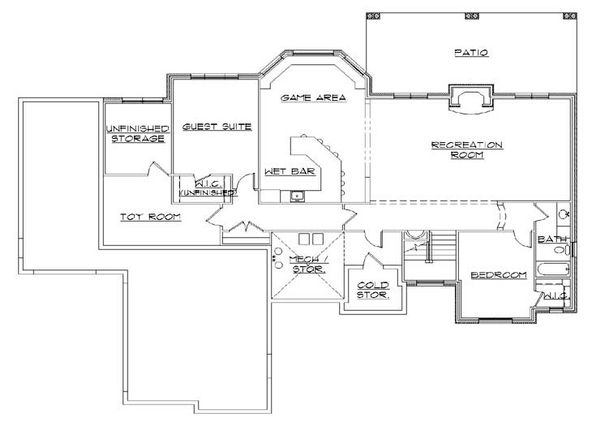 House Plan Design - European Floor Plan - Lower Floor Plan #5-288