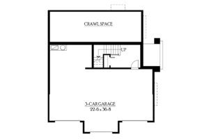 Floor Plan - Lower Floor for Craftsman House Plan #132-312 - 3 bed, 2.5 bath