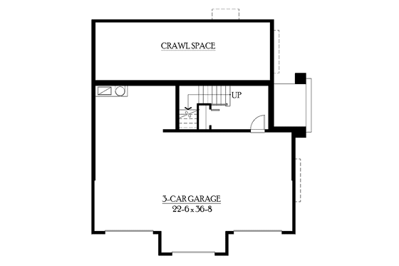 Floor Plan - Lower Floor for Craftsman House Plan #132-312 - 3 bed, 2.5 bath