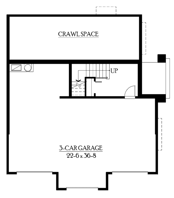 Architectural House Design - Craftsman Floor Plan - Lower Floor Plan #132-312