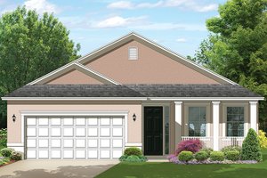 Exterior - Front Elevation 4 for Colonial House Plan #1058-102 - 2 bed, 2 bath
