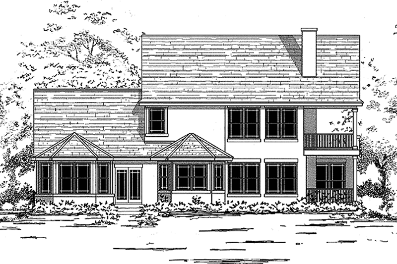 Dream House Plan - Exterior - Rear Elevation for Country House Plan #472-299 - 4 bed, 3.5 bath
