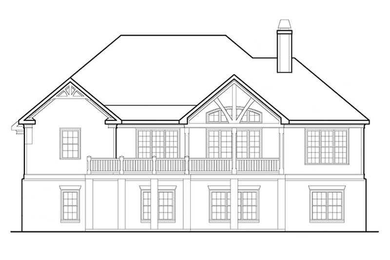 Dream House Plan - Exterior - Rear Elevation for European House Plan #927-961 - 5 bed, 4 bath