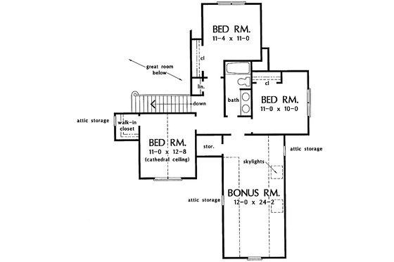 Floor Plan - Upper Floor for Traditional House Plan #929-249 - 4 bed, 2.5 bath