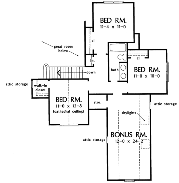 House Plan Design - Traditional Floor Plan - Upper Floor Plan #929-249