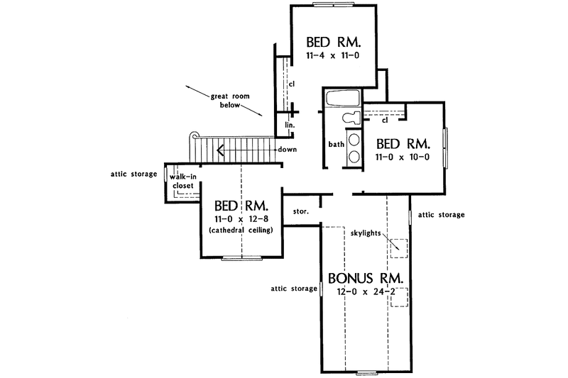 Home Plan - Floor Plan - Upper Floor for Traditional House Plan #929-249 - 4 bed, 2.5 bath