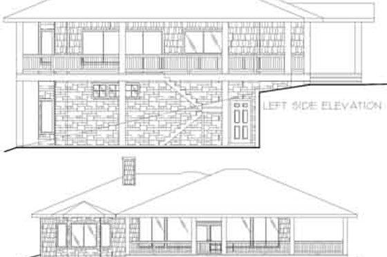 Exterior - Rear Elevation for Traditional House Plan #117-451 - 3 bed, 3.5 bath